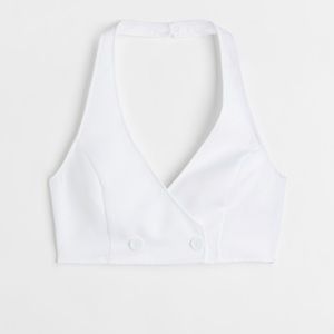 NWT Divided by H&M white halter style crop top, Sz. Xl.
